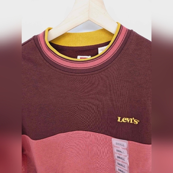 Levi's Men's Crewneck Pullover Non stretch Sweatshirt Color block size small - Picture 6 of 15